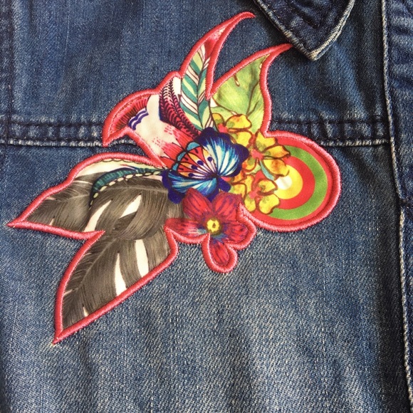 Desigual Girls Chaq Puqui Denim Jacket Size 13/14 - Picture 2 of 10